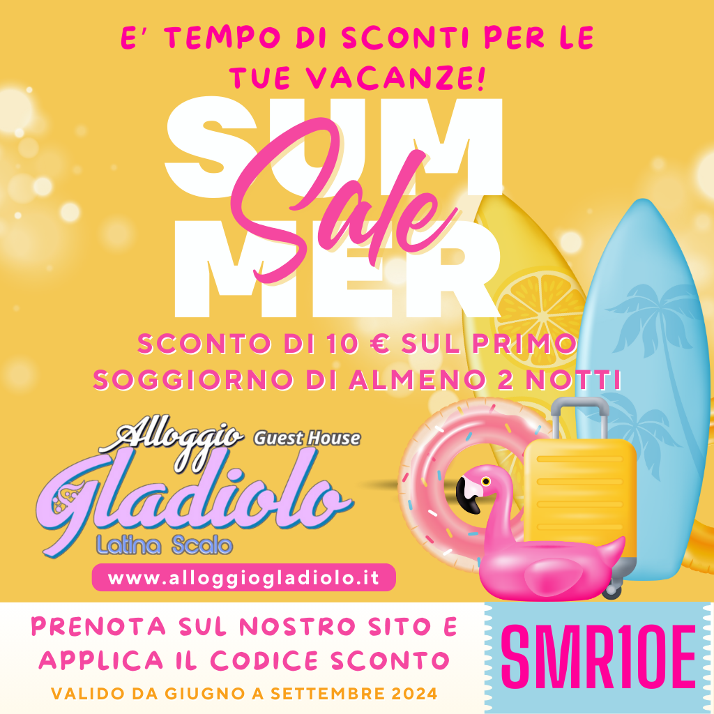 Alloggio Gladiolo Guest House - Latina Scalo - Sconto Summer 2024 - 1024x1024px
